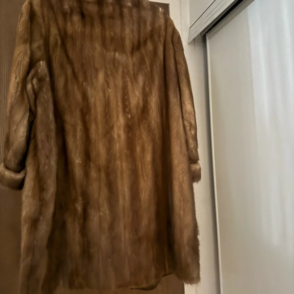 Custom made Mink Fur coat ladies Size 12-14 Jacket with Plush Fur Collar - Picture 6 of 16